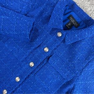 Rachel Zoe Heavy Tweed Cropped Jacket Women’s Small Button Up Classy Old Money